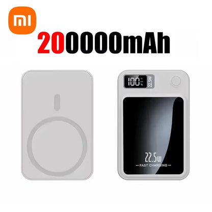 Xiaomi 200000Mah Magnetic Power Bank Wireless Fast Charger for Magsafe Portable Auxiliary Battery Pack for Iphone Huawei Samsung