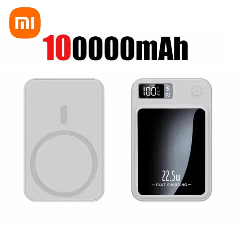 Xiaomi 200000Mah Magnetic Power Bank Wireless Fast Charger for Magsafe Portable Auxiliary Battery Pack for Iphone Huawei Samsung