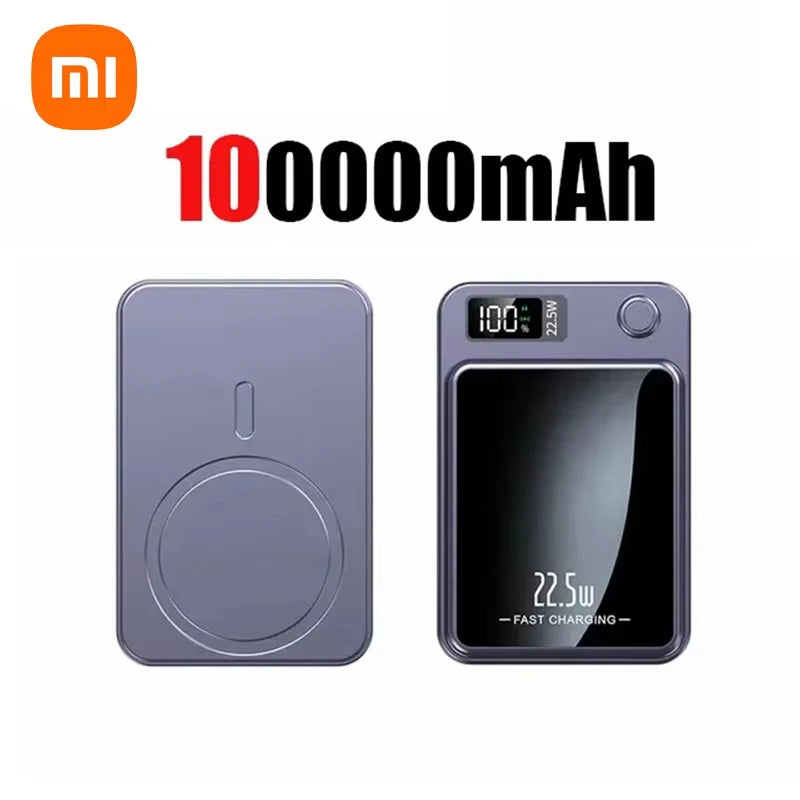 Xiaomi 200000Mah Magnetic Power Bank Wireless Fast Charger for Magsafe Portable Auxiliary Battery Pack for Iphone Huawei Samsung