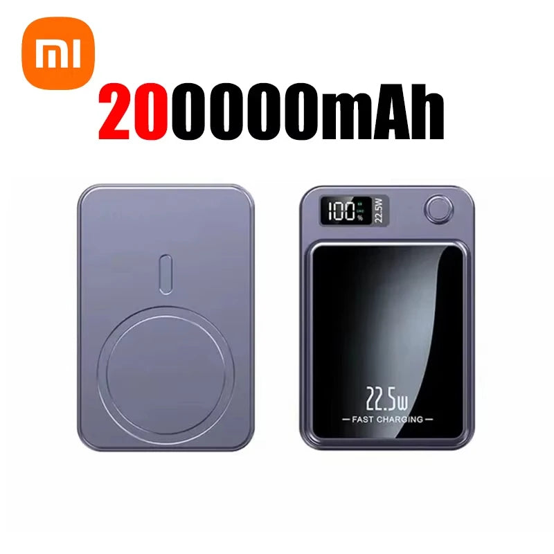 Xiaomi 200000Mah Magnetic Power Bank Wireless Fast Charger for Magsafe Portable Auxiliary Battery Pack for Iphone Huawei Samsung
