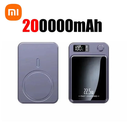 Xiaomi 200000Mah Magnetic Power Bank Wireless Fast Charger for Magsafe Portable Auxiliary Battery Pack for Iphone Huawei Samsung